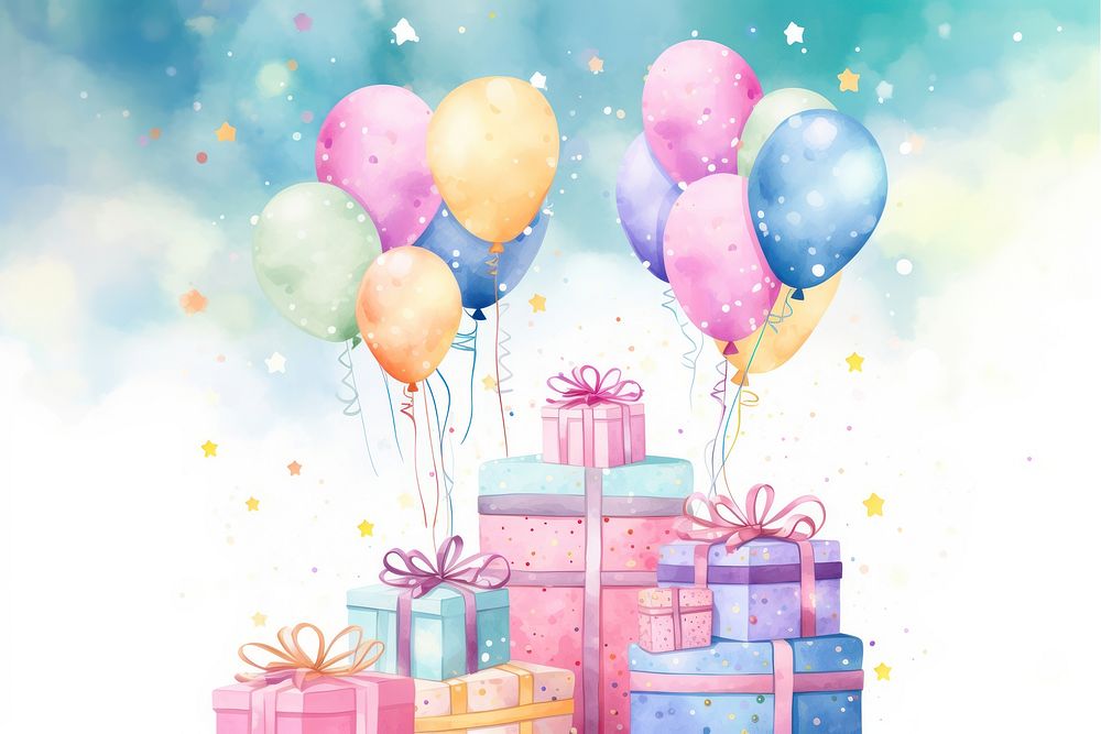 Cute birthday balloon party fun. AI generated Image by rawpixel.