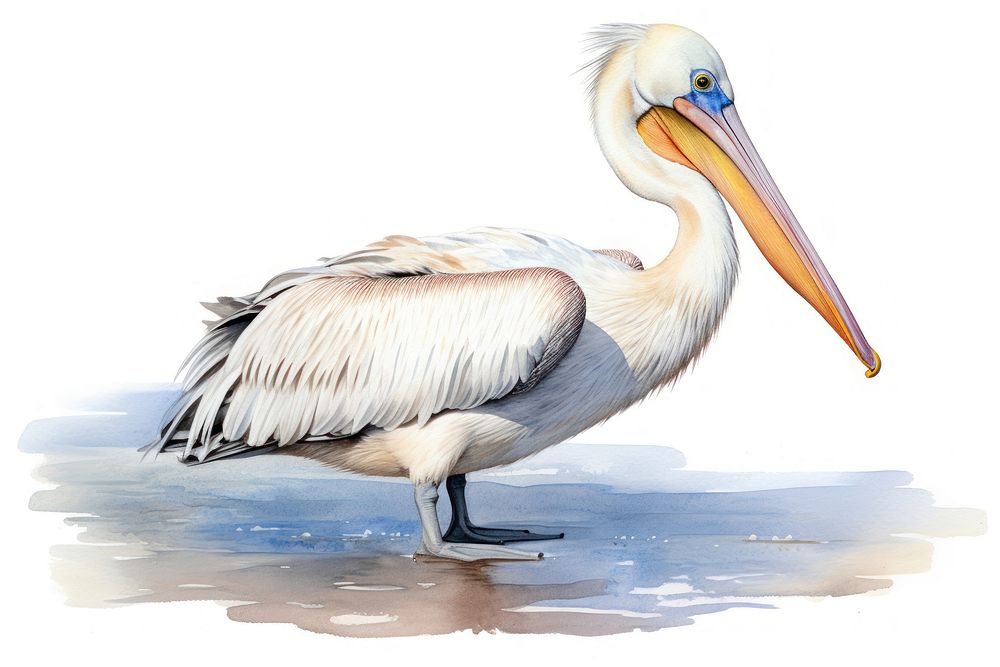 Beach pelican drawing animal. AI generated Image by rawpixel.