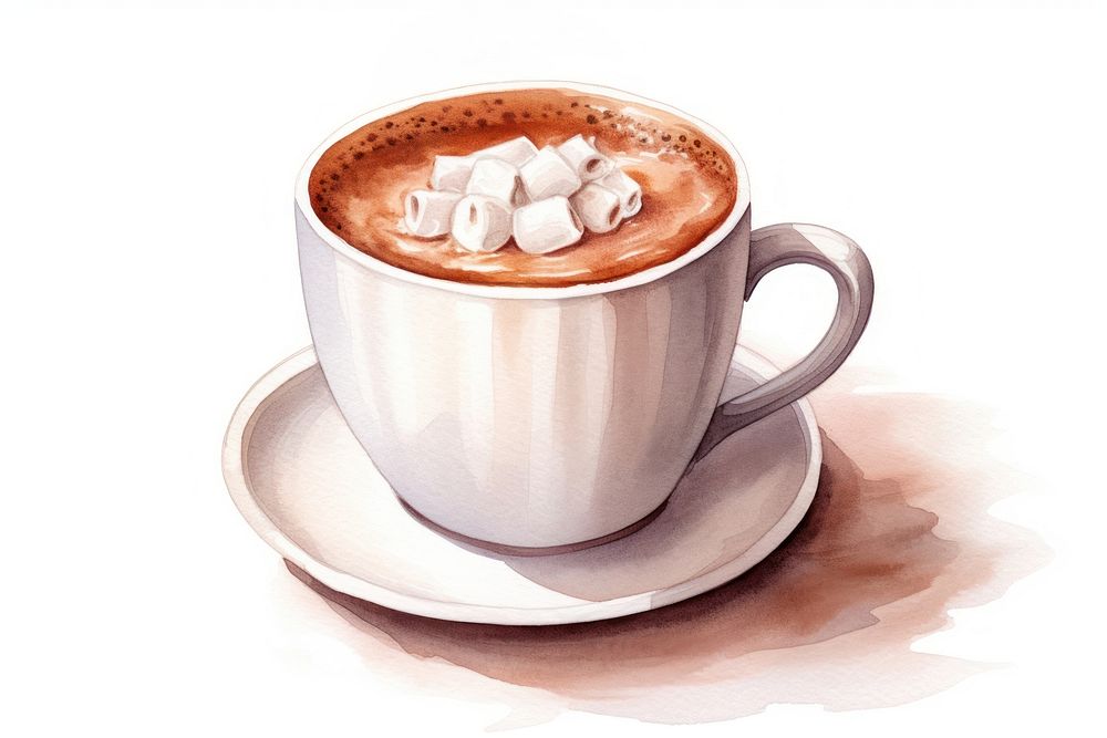 Hot chocolate cup dessert coffee. AI generated Image by rawpixel.