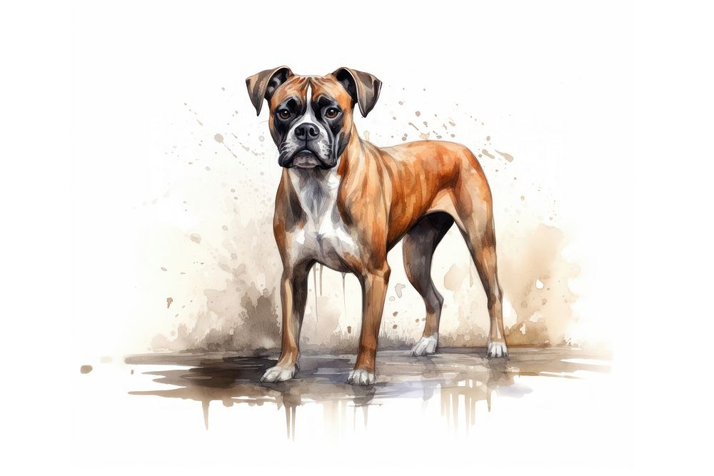 Dog boxer bulldog mammal. AI generated Image by rawpixel.