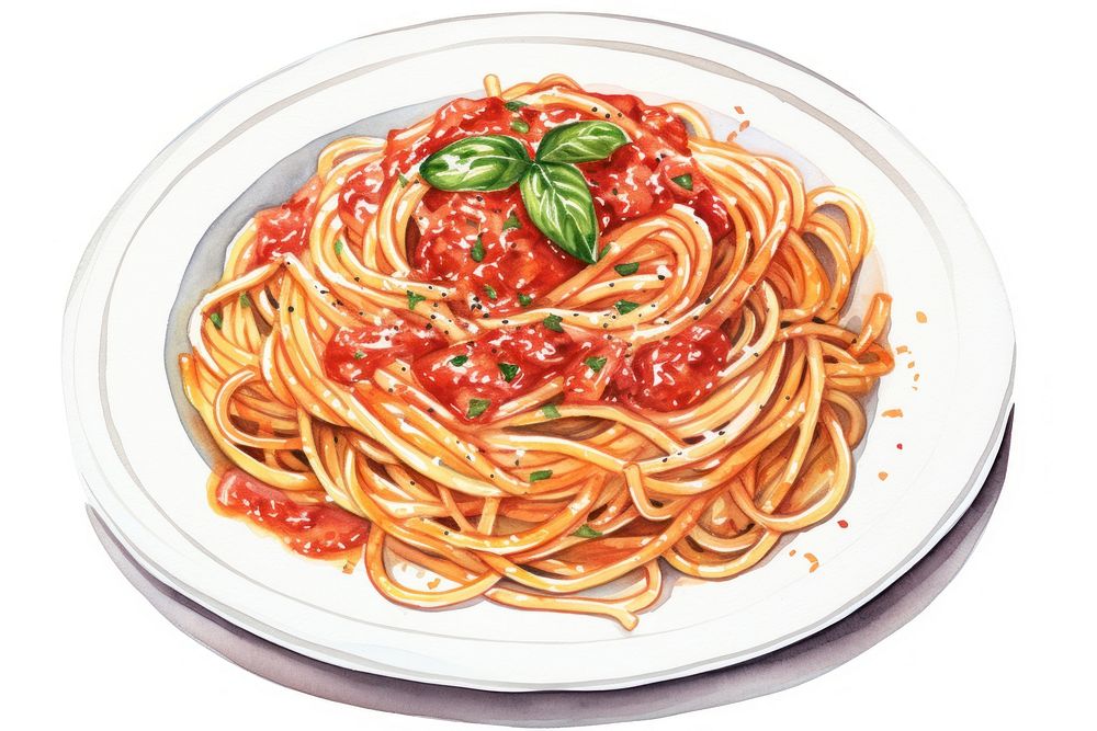 Spaghetti plate pasta food. AI generated Image by rawpixel.