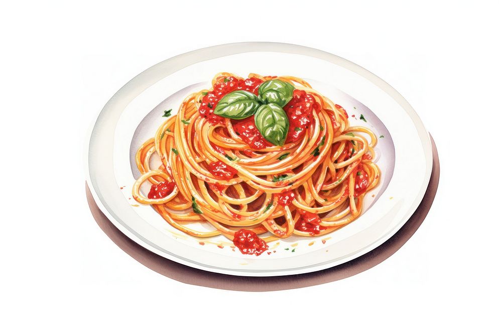 Spaghetti plate pasta food. 