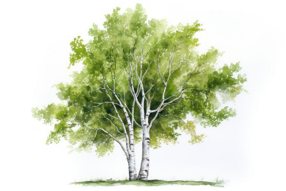 Tree birch plant tranquility. AI generated Image by rawpixel.