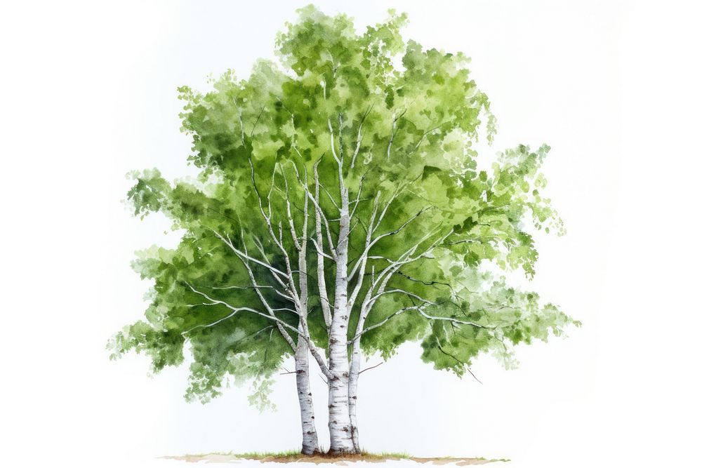Tree birch plant tranquility. AI generated Image by rawpixel.