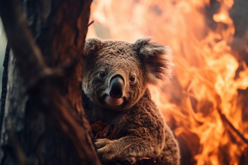 Koala wildlife mammal bear. AI generated Image by rawpixel.