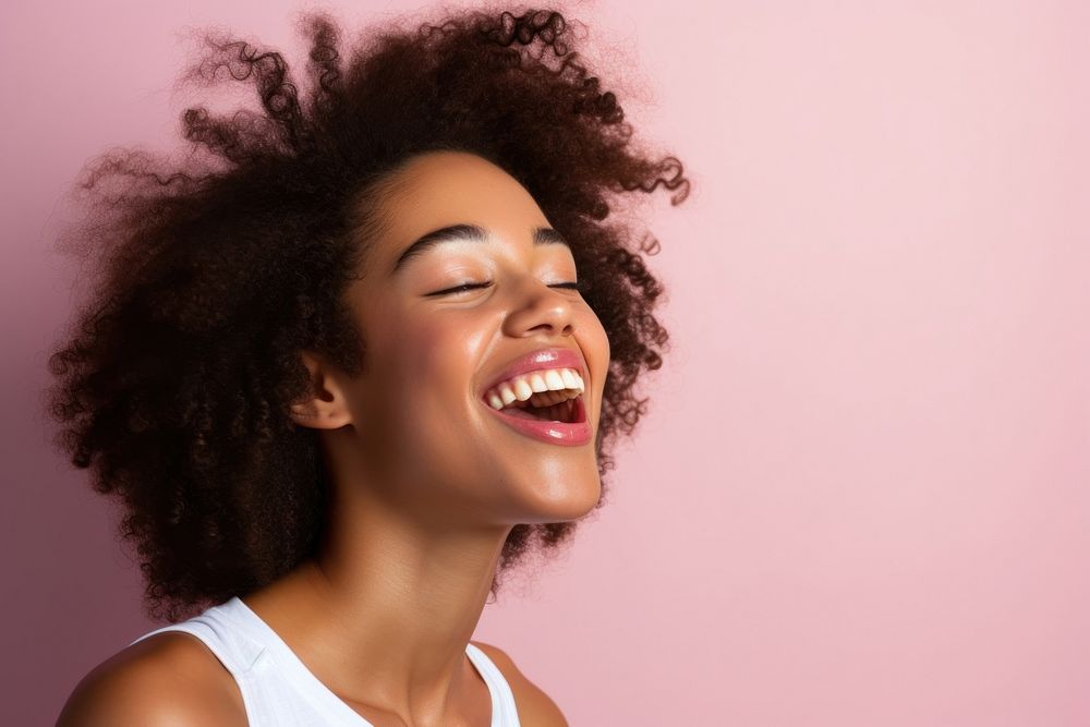 Happy diverse african teen laughing smile adult. AI generated Image by rawpixel.