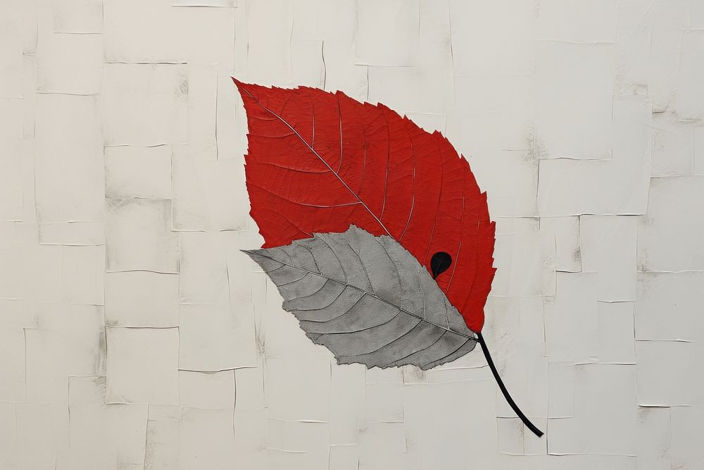 Red leaf plant wall architecture. AI generated Image by rawpixel.