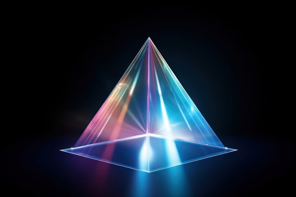Abstract rainbow prism, black background, AI generated image by rawpixel