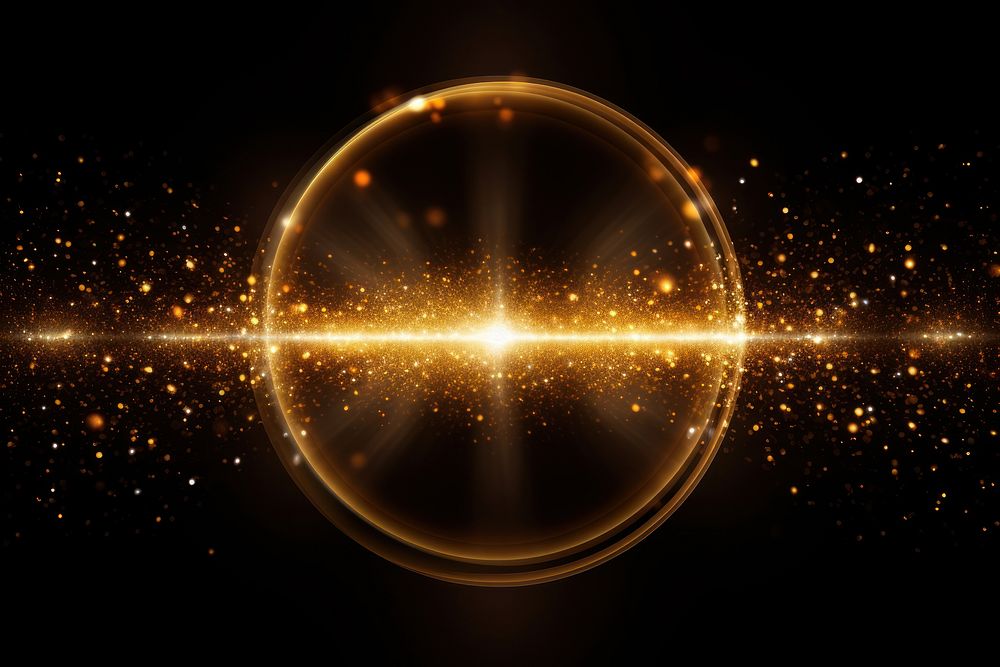 Gold circle bokeh effect  AI generated image by rawpixel