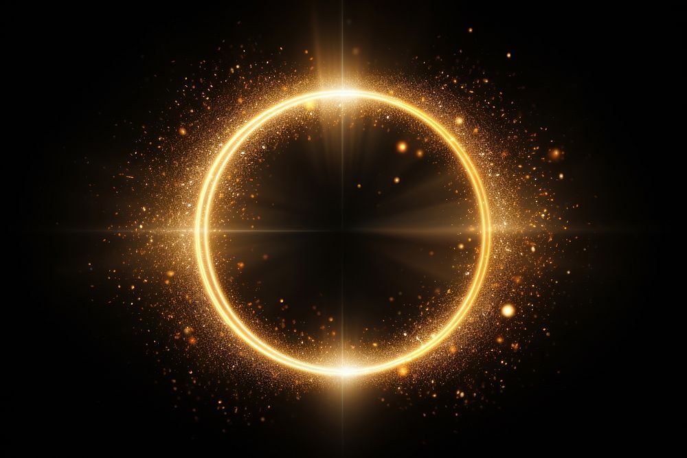 Gold circle bokeh effect  AI generated image by rawpixel
