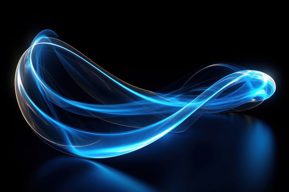 Blue light trail swirl effect  AI generated image by rawpixel