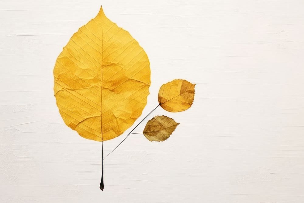 Yellow leaf plant fragility pattern. AI generated Image by rawpixel.