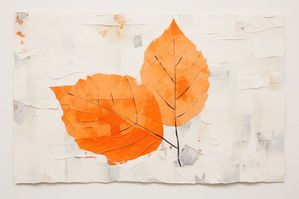 Orange leaf plant paper tree. AI generated Image by rawpixel.
