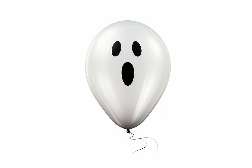 Black spooky ghost balloon white white background transportation. AI generated Image by rawpixel.