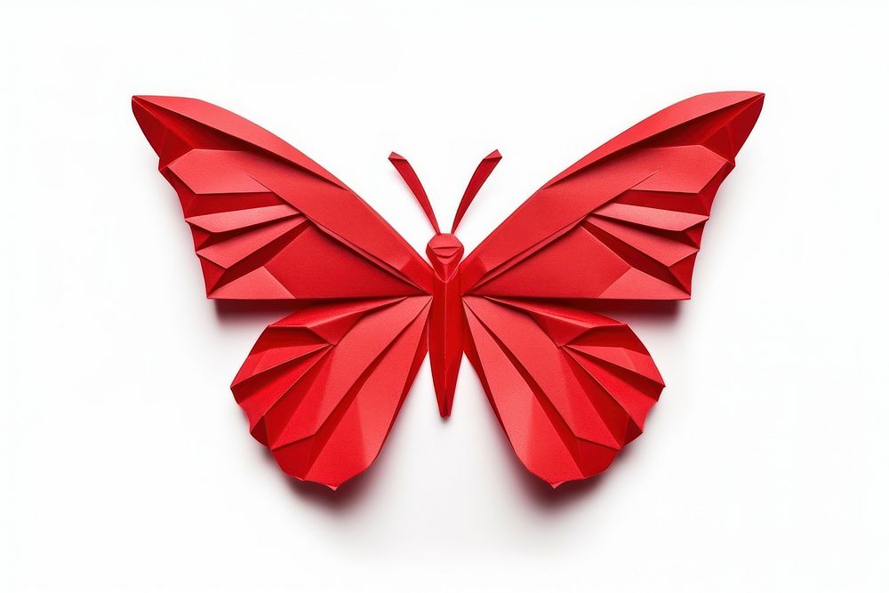 Butterfly origami paper red. AI generated Image by rawpixel.