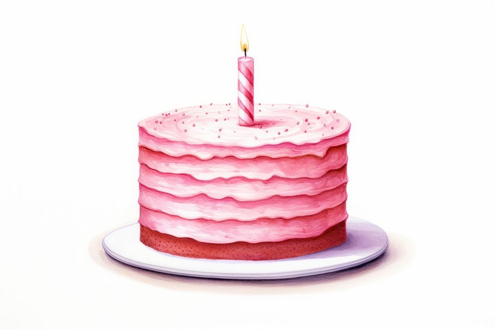Birthday cake dessert birthday candle. AI generated Image by rawpixel.