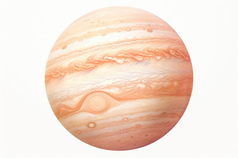 Jupiter planet white background astronomy. AI generated Image by rawpixel.