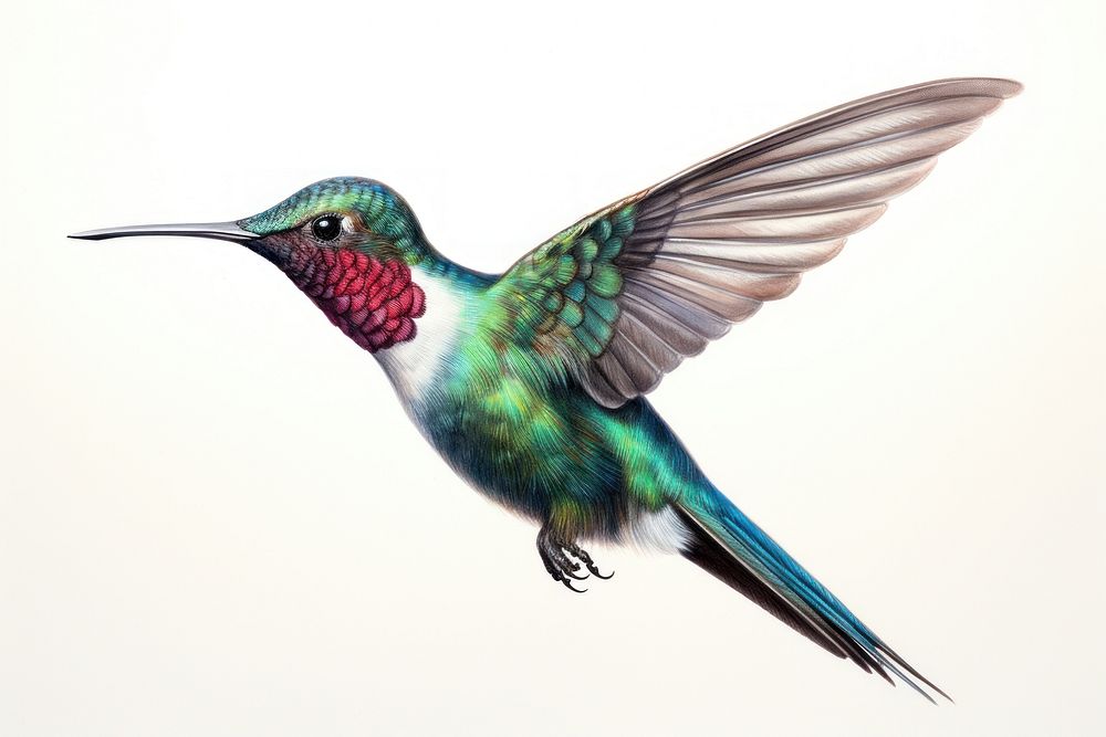 Hummingbird animal flying tropical bird. AI generated Image by rawpixel.