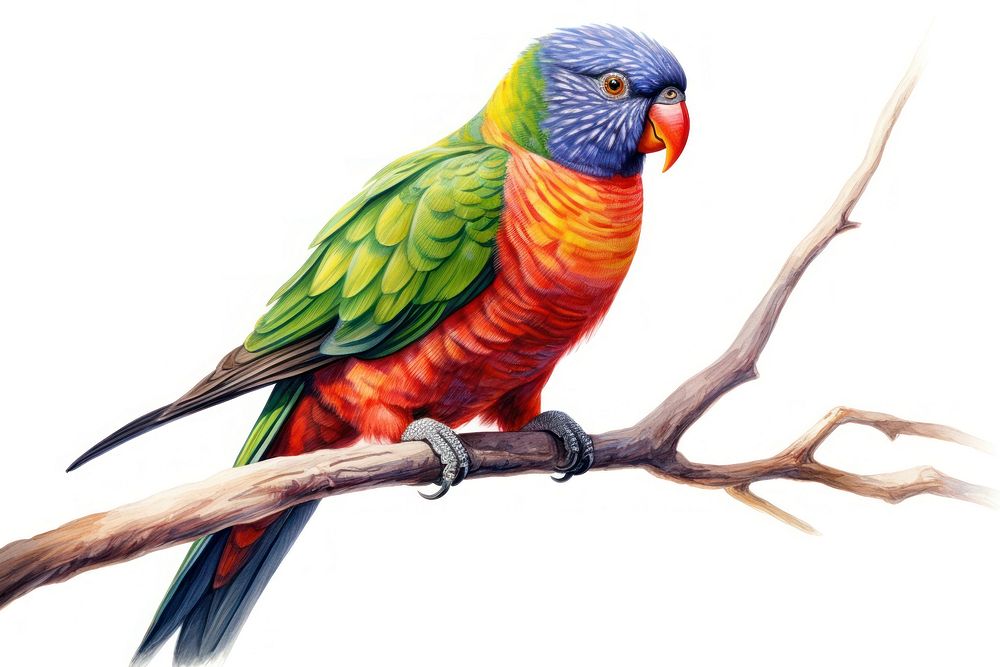 Cute chunky rainbow lorikeet bird parrot animal. AI generated Image by rawpixel.