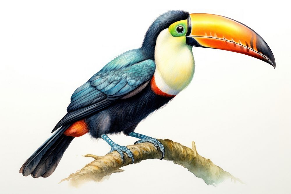 Toco toucan bird drawing animal. AI generated Image by rawpixel.