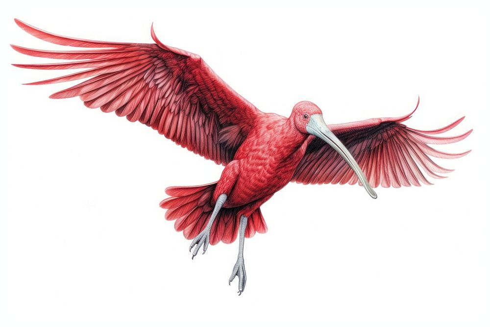 Ibis spreading wings animal flying bird. AI generated Image by rawpixel.