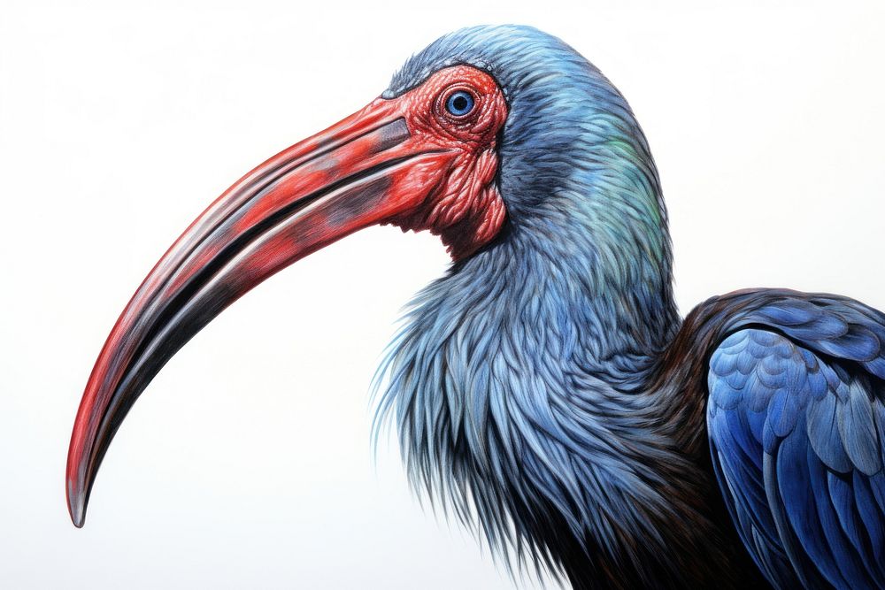 Ibis drawing animal bird. AI generated Image by rawpixel.