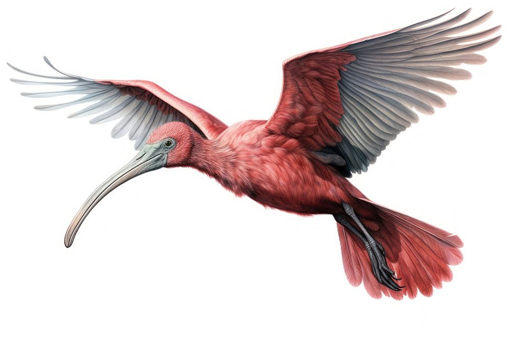 Ibis spreading wings animal flying bird. AI generated Image by rawpixel.