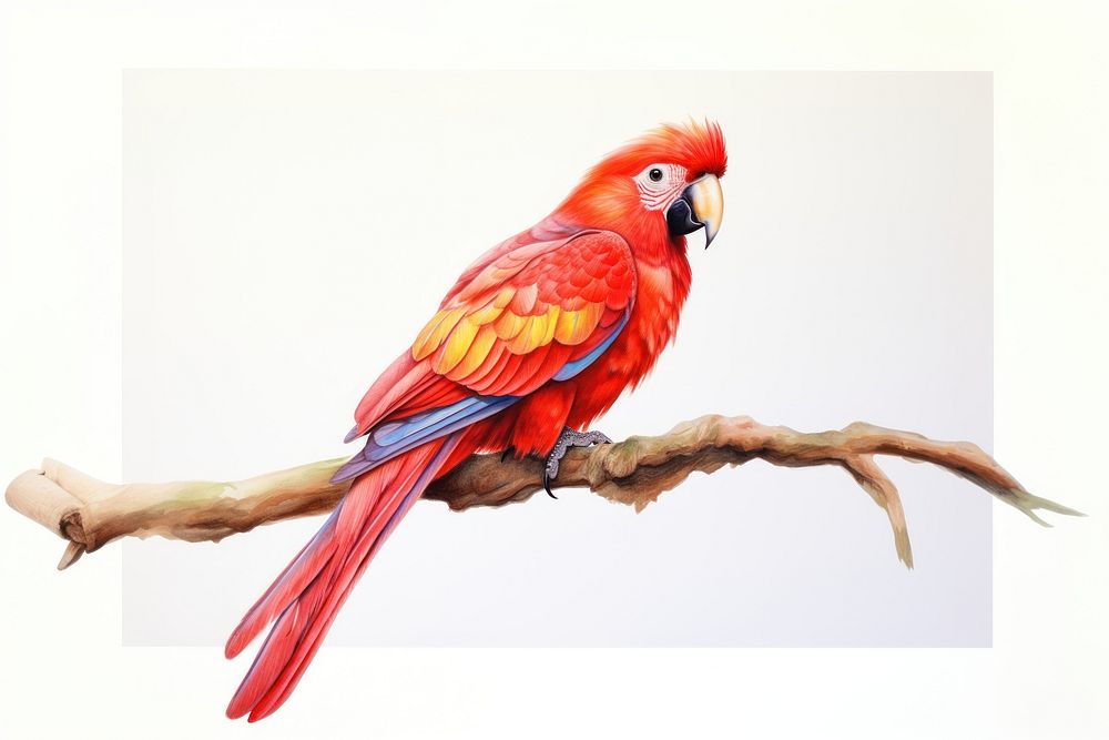 Rainbow scarlet mascow bird parrot animal. AI generated Image by rawpixel.