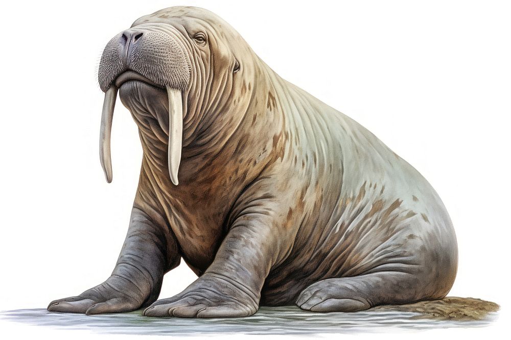 Walrus wildlife animal mammal. AI generated Image by rawpixel.