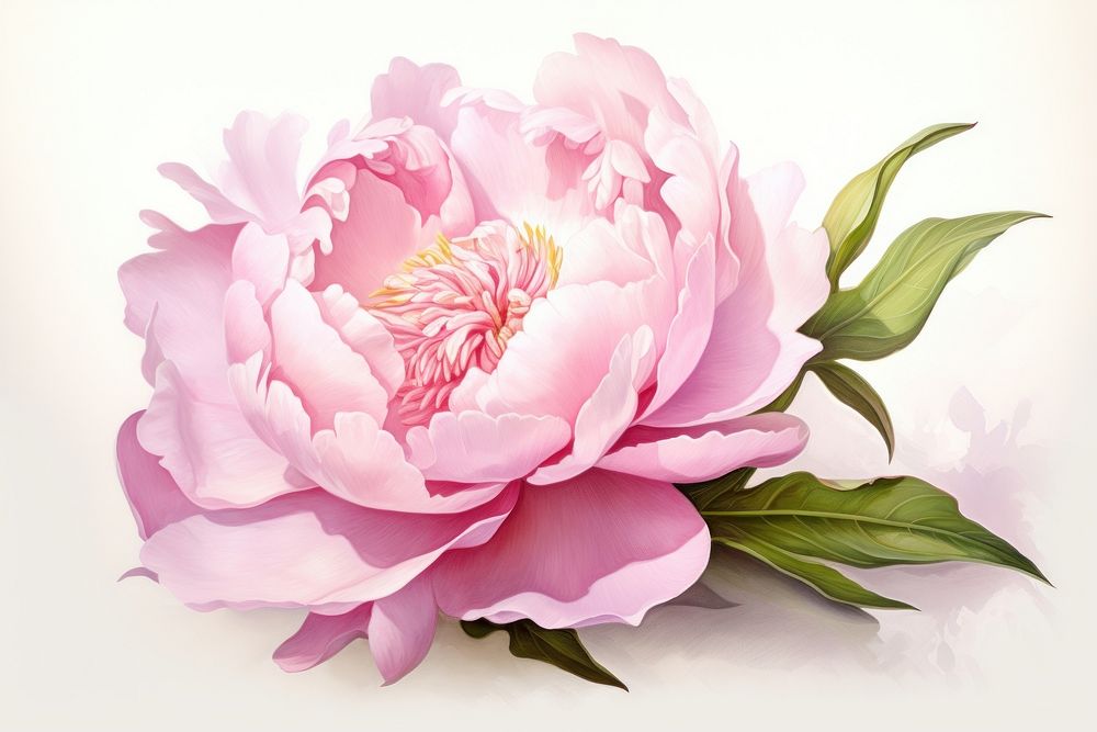 Blush peony blossom flower plant. AI generated Image by rawpixel.