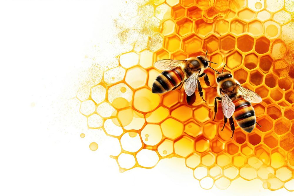 Honeycomb bee insect animal. AI generated Image by rawpixel.