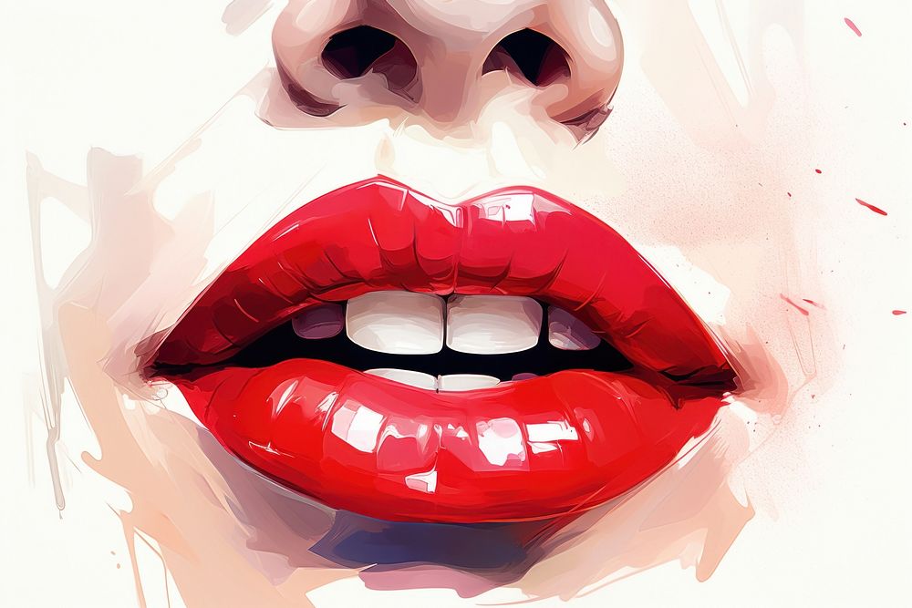 Lip lipstick drawing cosmetics. 