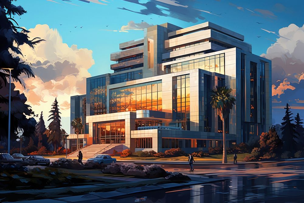 Office building architecture outdoors vehicle. AI generated Image by rawpixel.