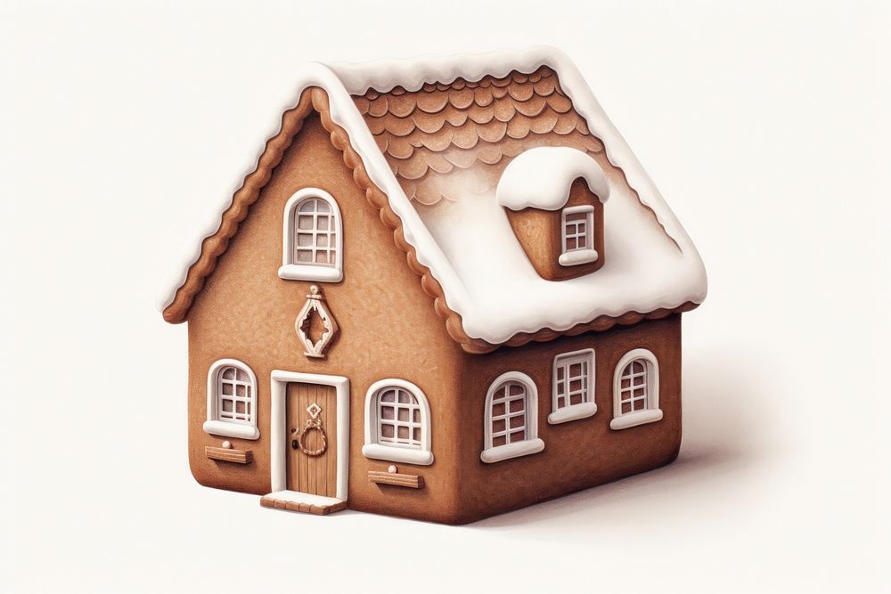 Ginger bread house architecture gingerbread building. AI generated Image by rawpixel.