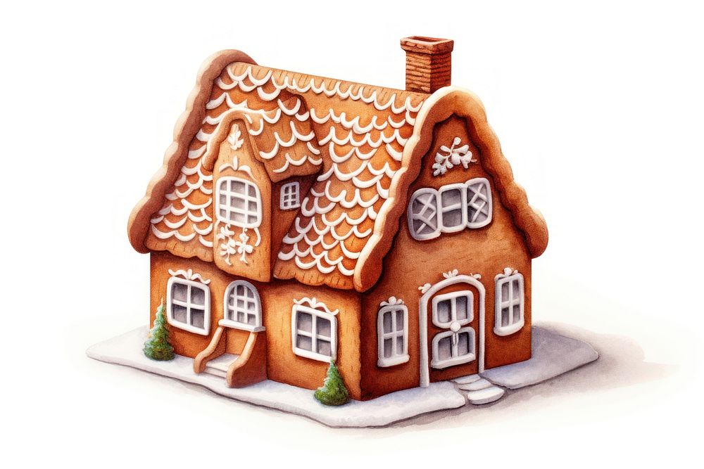 Ginger bread house gingerbread dessert food. AI generated Image by rawpixel.