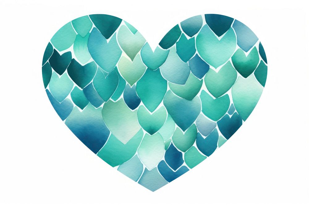 Heart backgrounds turquoise green.