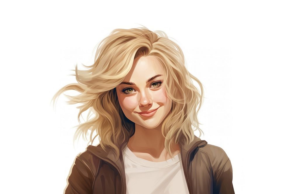Cartoon portrait smiling drawing. AI generated Image by rawpixel.