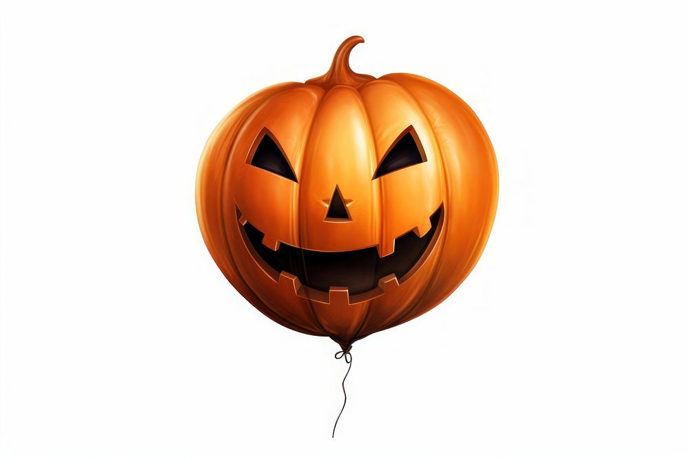 Pumpkin white background anthropomorphic jack-o'-lantern. AI generated Image by rawpixel.