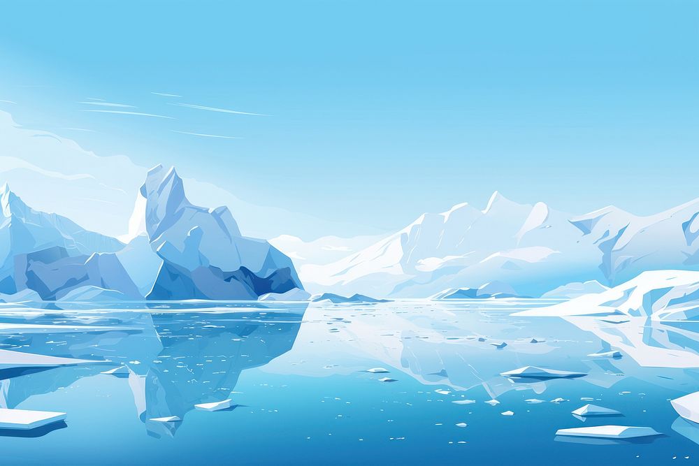 Glacier ice landscape mountain. AI generated Image by rawpixel.