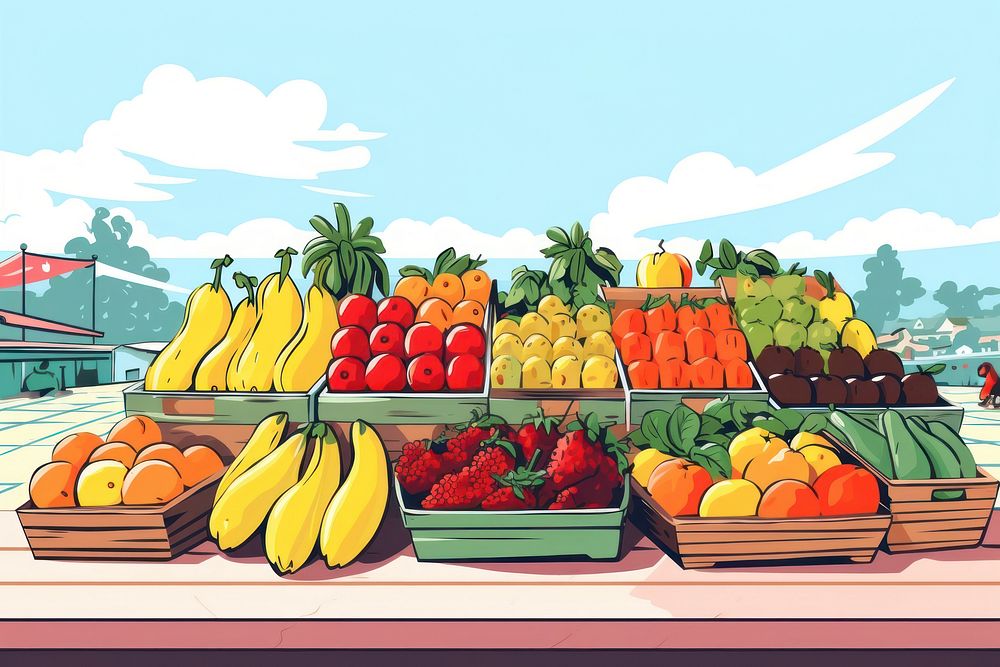 Fruit market banana plant food. AI generated Image by rawpixel.