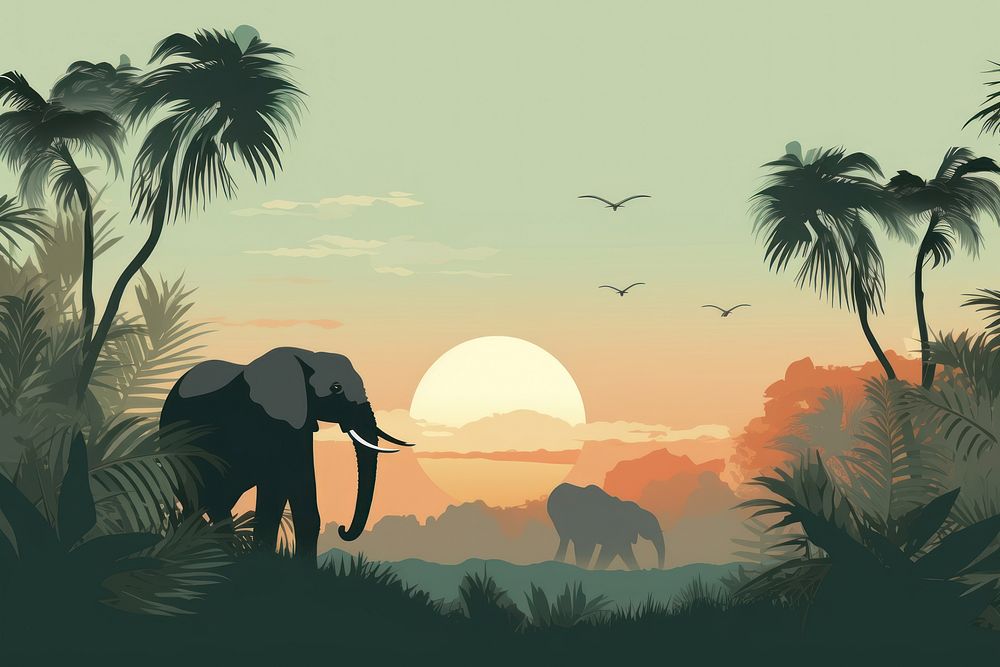 Elephant wildlife landscape outdoors. 