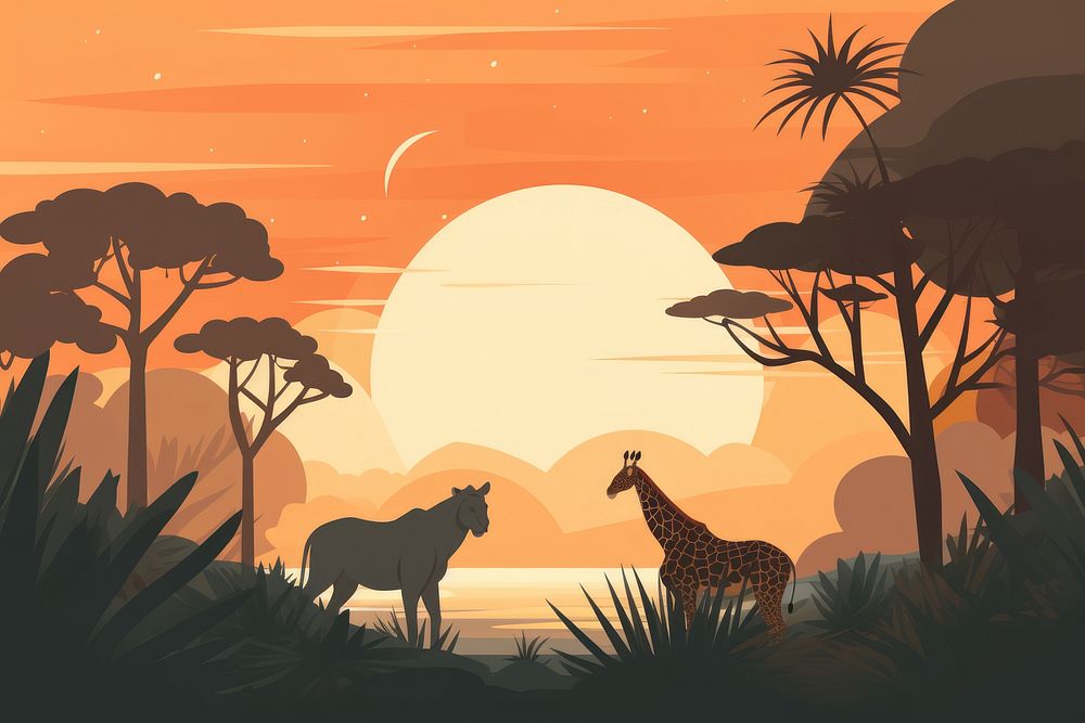 Wildlife animal landscape outdoors. AI generated Image by rawpixel.