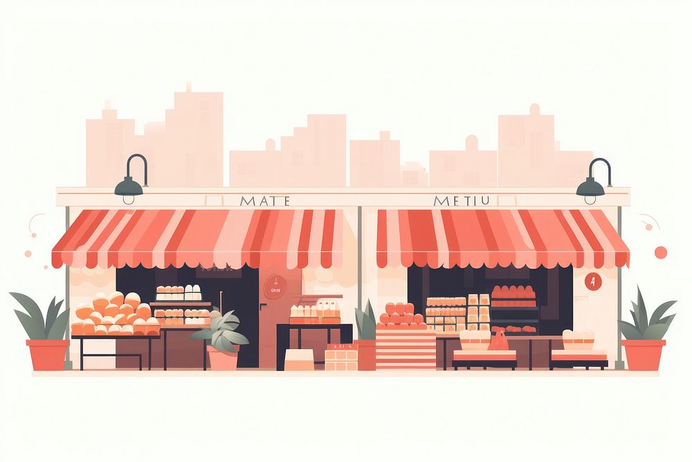 Market restaurant awning architecture. AI generated Image by rawpixel.