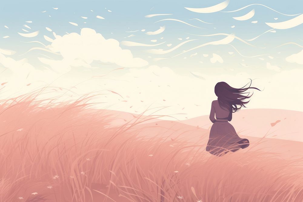 Windy weather outdoors tranquility landscape. Free Photo Illustration