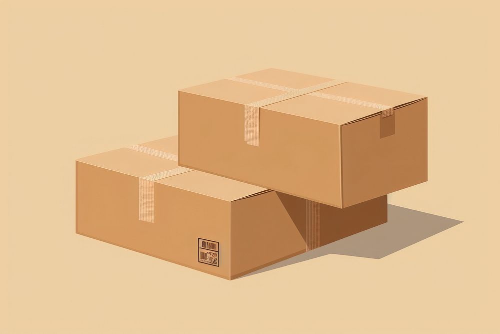 Two parcel shipping box cardboard carton delivering. AI generated Image by rawpixel.