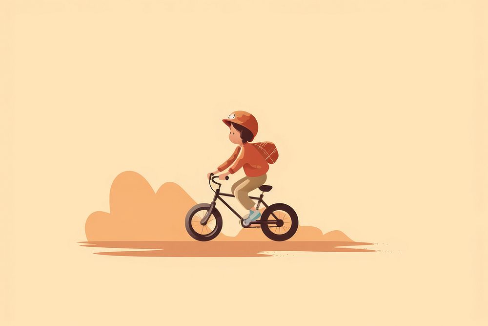 Little boy biking vehicle bicycle cycling. AI generated Image by rawpixel.