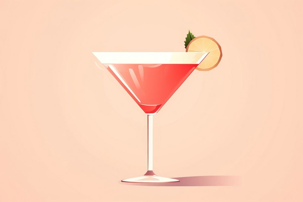 Refreshing pink cocktail martini drink cosmopolitan. 