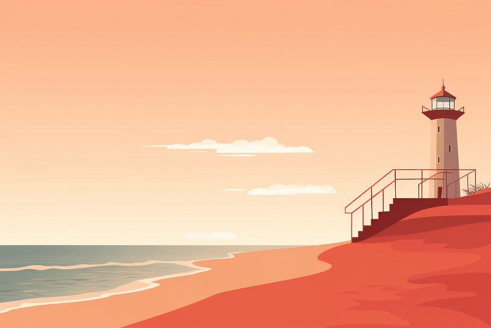 Seaside architecture lighthouse outdoors. AI generated Image by rawpixel.