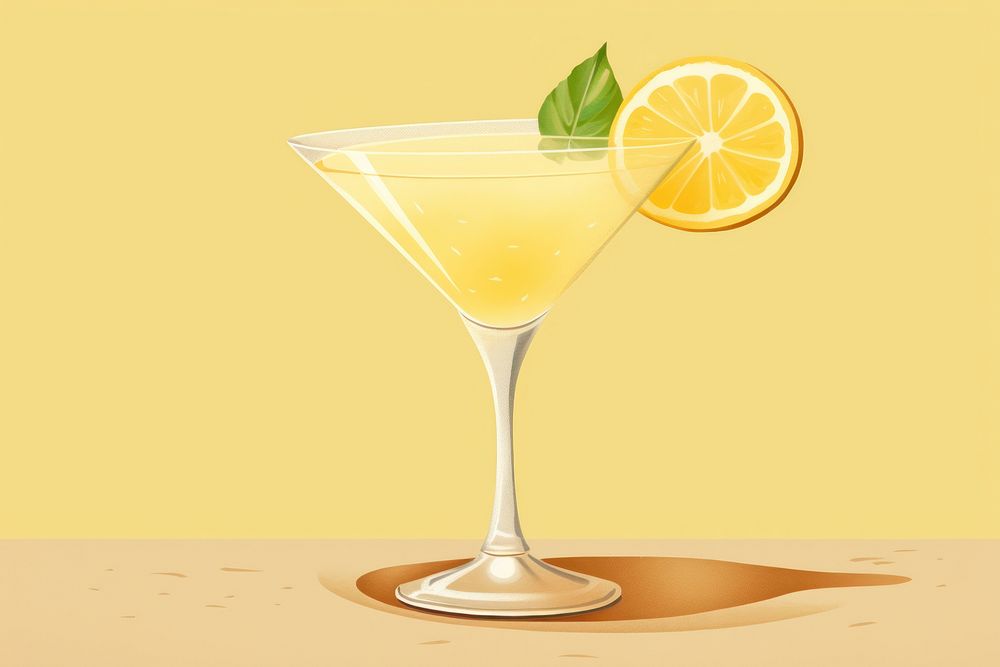 Lemon cocktail martini drink fruit. AI generated Image by rawpixel.