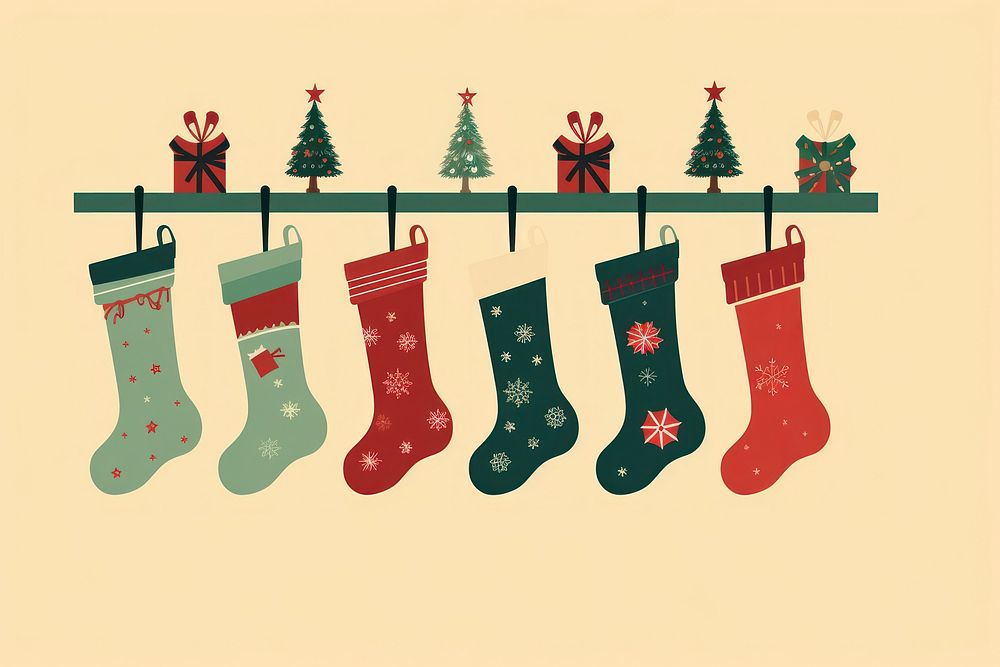 Christmas socks hanging representation celebration. AI generated Image by rawpixel.